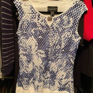 Blue and White Sleeveless Frank Lyman Top Worn Only Once!